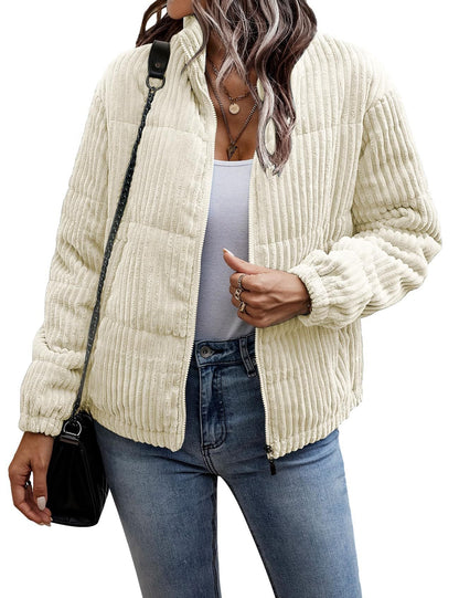 Lightweight Ribbed Women’s Jacket with Pockets