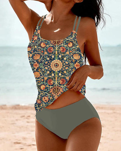 Midory® | Tankini stampato con doppio cinturino