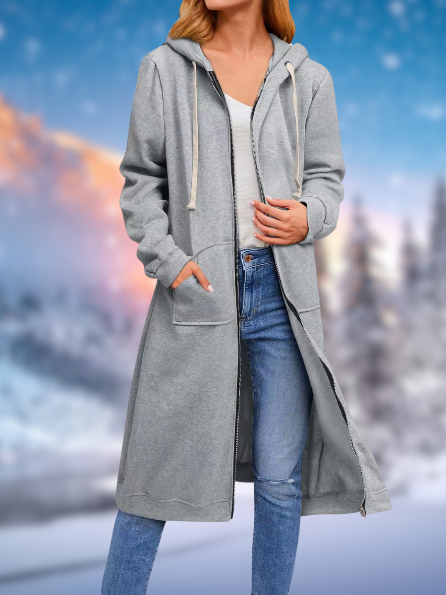 Brina® | Cappotto lungo alla moda con coulisse