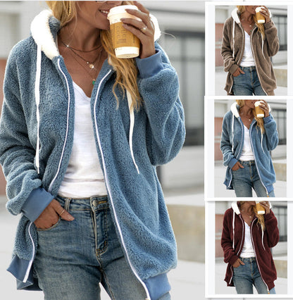 Women’s Plush Hooded Fall Jacket